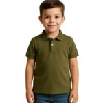 Camisa Polo Infantil Verde Escuro