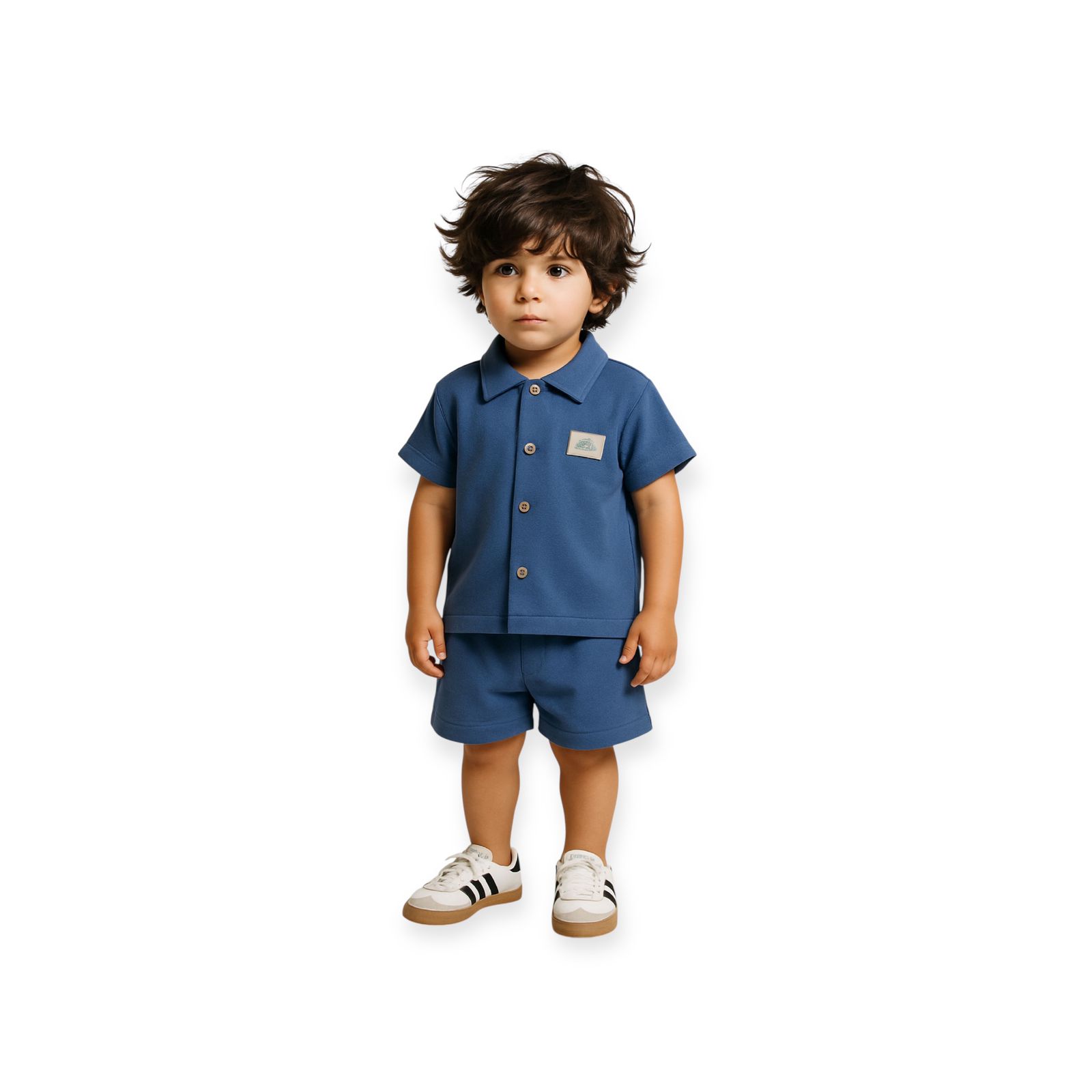 779decc4-677d-4222-b7ca-5cef320b7acf Conjunto Infantil Camisa Polo + Short Azul Marinho - Imagem 1