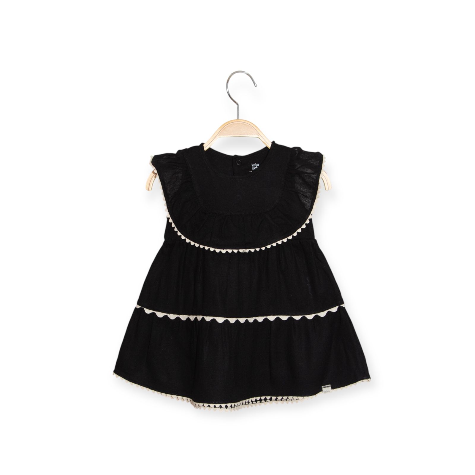WhatsApp Image 2025-08-13 at 15.33.03 Vestido Keko Baby Preto com Detalhes Off-Whit - Imagem 1