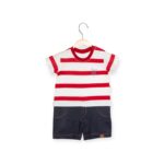 Macaquinho Listrado Vermelho e Branco Keko Bab